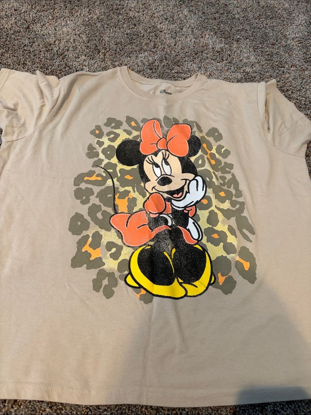 Disney Minnie Mouse Tee in Beige with Orange and Yellow Accents